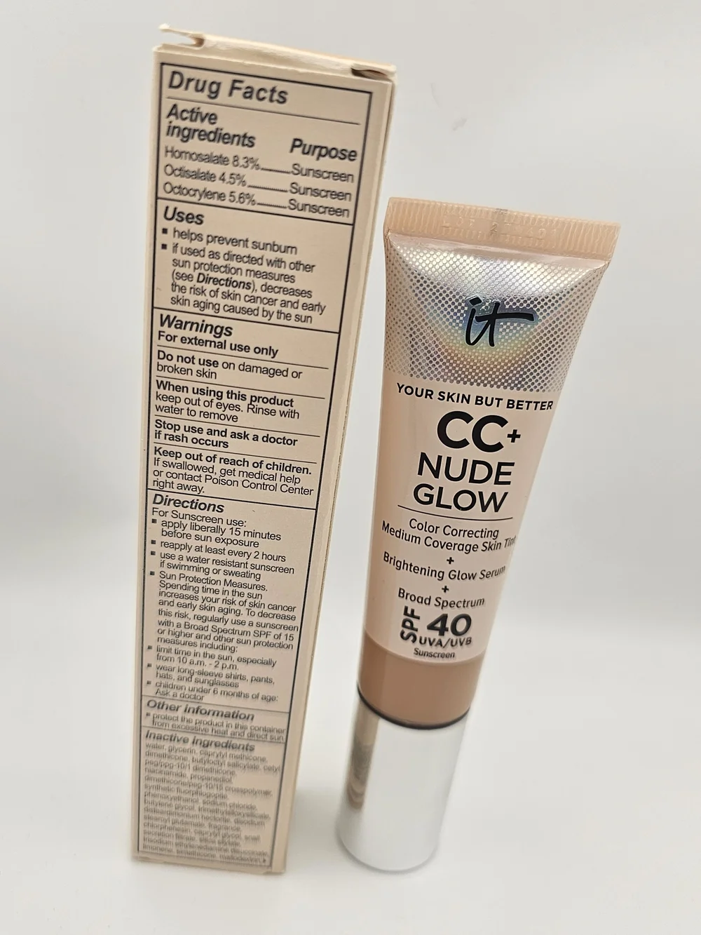 NEW Cosmetics CC+ Nude Glow Medium Coverage Skin Tint SPF 40 - Light Medium